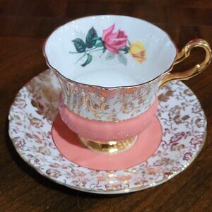 Royal Windsor Teacup And Saucer, Floral, Fine Bone China, Made In England